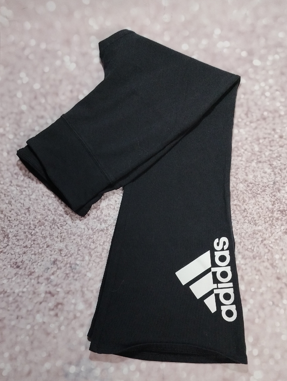 adidas Black Woman' Flared Sweatpants with White Logo